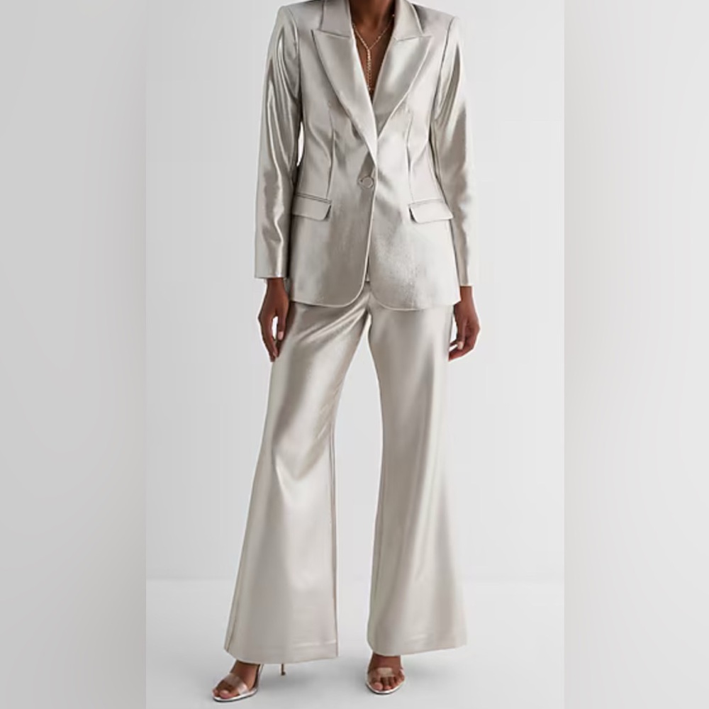 EXPRESS Metallic 3pc Jacket Vest and Pant Suit XL